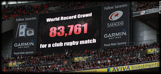 Saracen Quins Wembley crowd